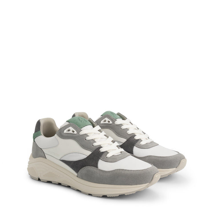 Romsey Men - Sneakers - Leather - Grey/Green FRD