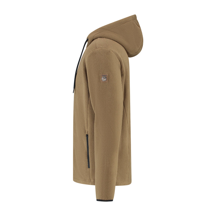 Karlson Men - Hooded Cardigan - Fleece - Brown L