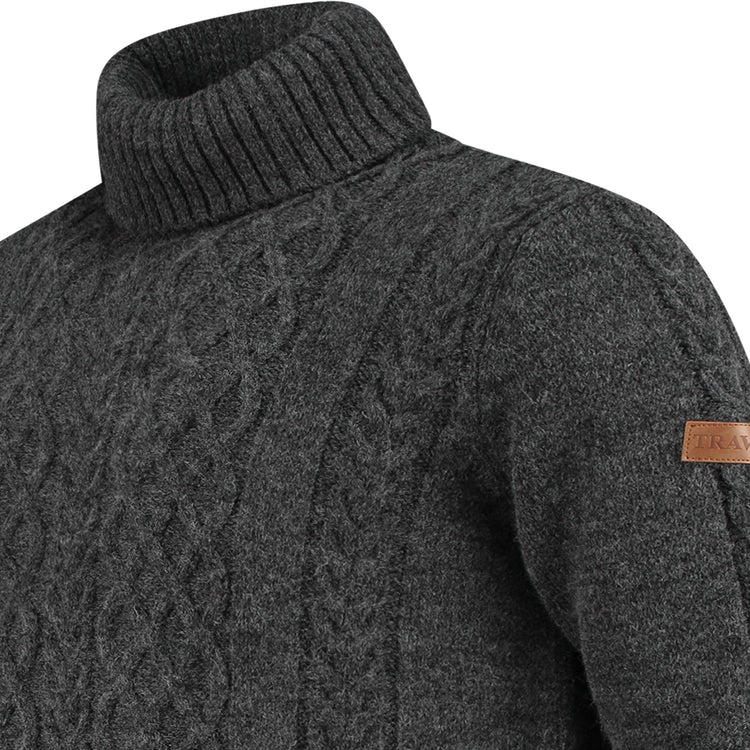 Oulu Men - Turtleneck - Knitted jumper - Dark antracite DCB