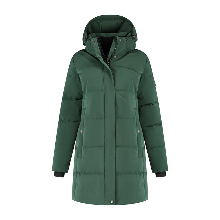 Rissne Women - Puffer jacket - Water-resistant - Dark green F