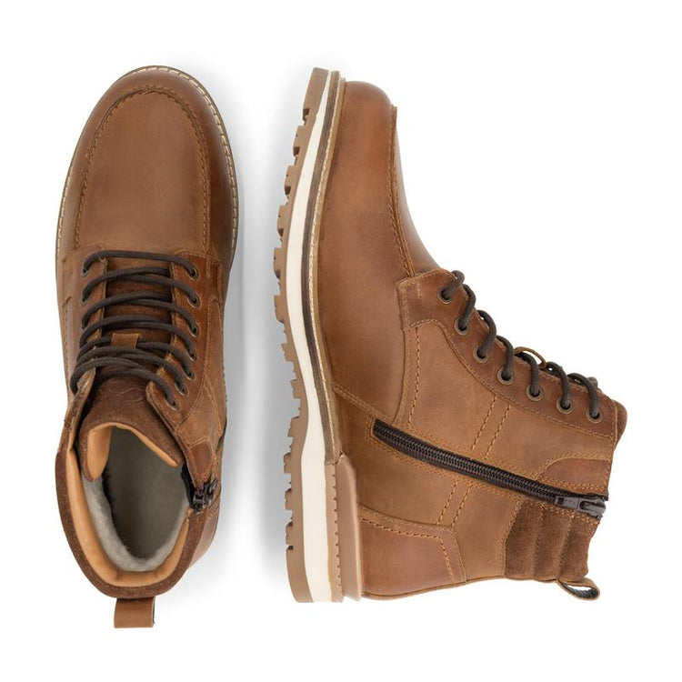 Lindved Men - Lace-up boots - Wool-lined - Cognac UPD