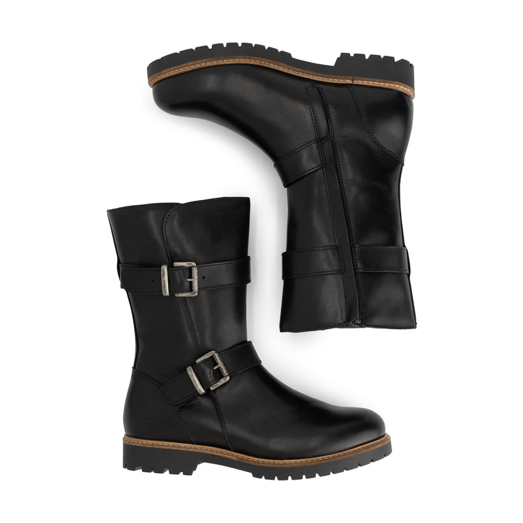 Sogne Women - Biker boots - Wool-lined - Black UPD