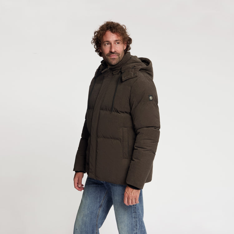Ulf Men - Puffer Winter Jacket - Corduroy - Dark Brown MV2