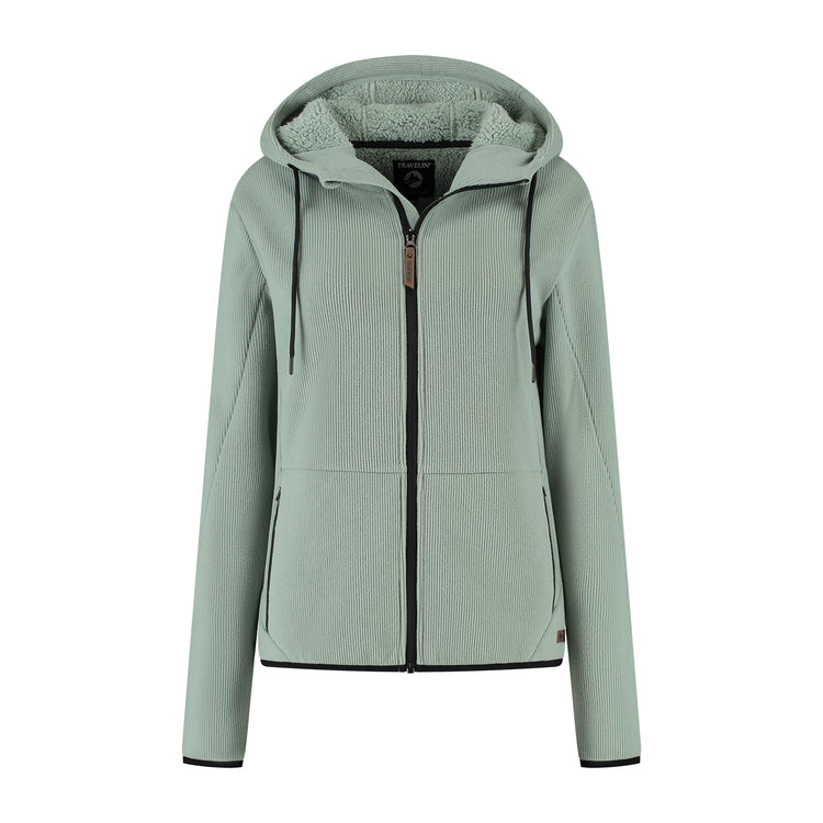 Kirsten Women - Hooded Cardigan - Fleece - Green F