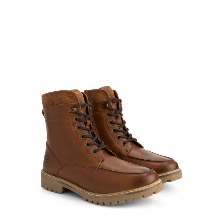 Langstrand Men - Lace-up boots - Wool-lined - Cognac FRD