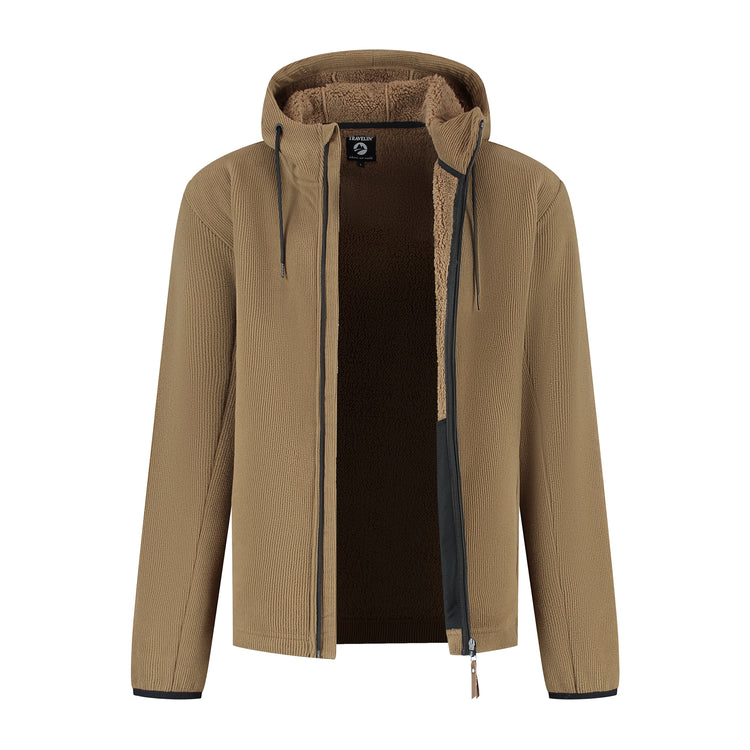 Karlson Men - Hooded Cardigan - Fleece - Brown CVO