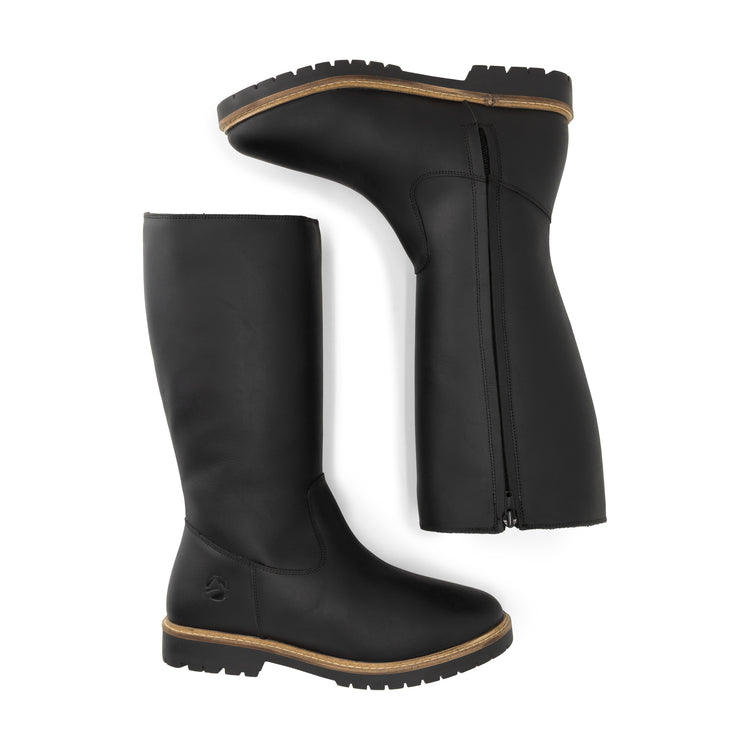 Jarvik Women - Knee-High Boots - Wool-Lined - Black UPD
