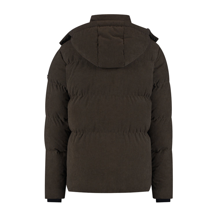 Ulf Men - Puffer Winter Jacket - Corduroy - Dark Brown B