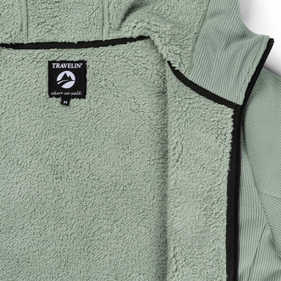 Kirsten Women - Hooded Cardigan - Fleece - Green DCI