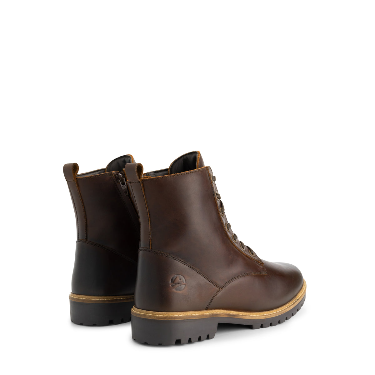 Rosendal Men - Lace-Up Boots with Zipper - Wool-Lined - Dark Brown BD