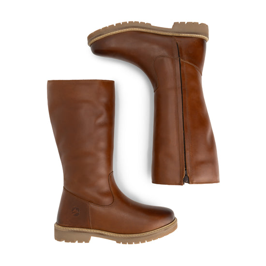Vinstra Women - High boots - Wool-lined - Cognac UPD