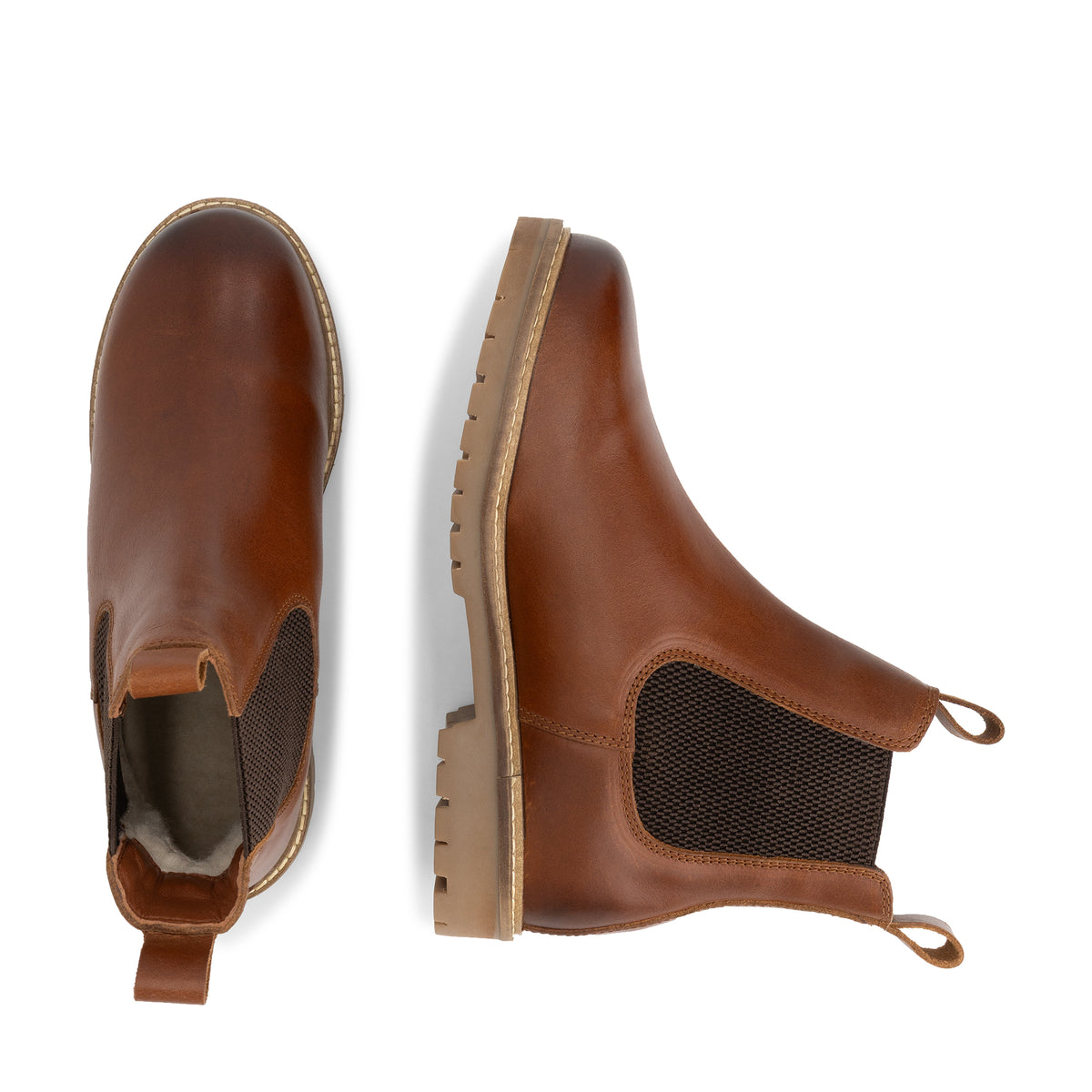 Tversted Women - Chelsea Boots - Wool-Lined - Cognac UPD
