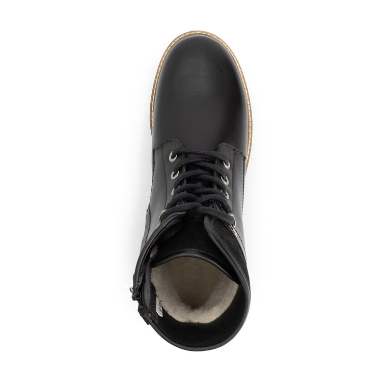 Langdets Men - Lace-up boots - Wool-lined - Black UPS