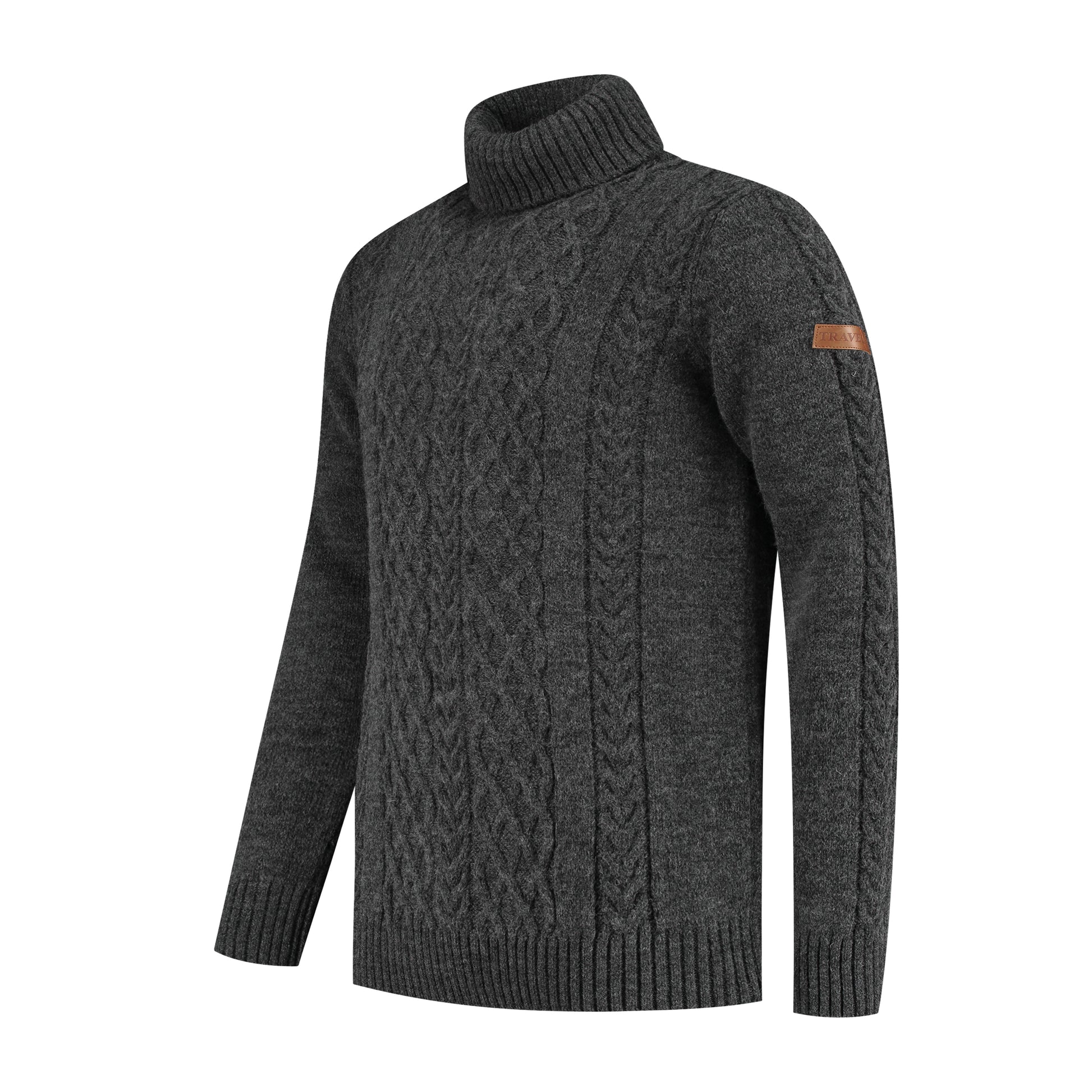 Oulu Men - Turtleneck - Knitted jumper - Dark antracite FL