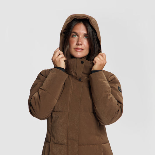 Andels Women - Puffer Winter Jacket - Waterproof - Dark Brown MV2
