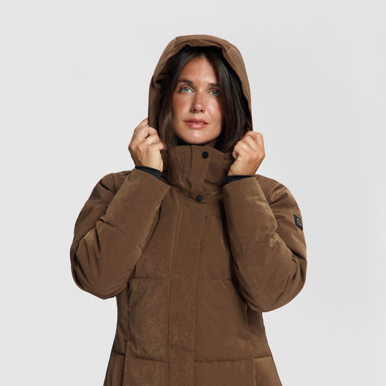 Andels Women - Puffer Winter Jacket - Waterproof - Dark Brown MV2
