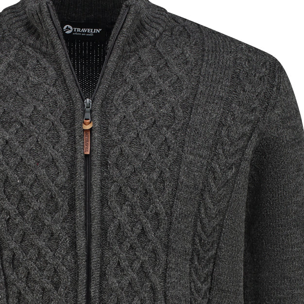 Jaali Men - Knitted cardigan - Dark antracite DCB