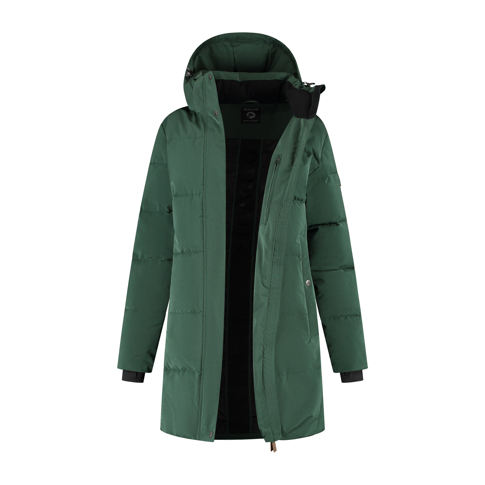 Rissne Women - Puffer jacket - Water-resistant - Dark green CVO