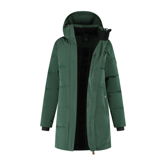 Rissne Women - Puffer jacket - Water-resistant - Dark green CVO