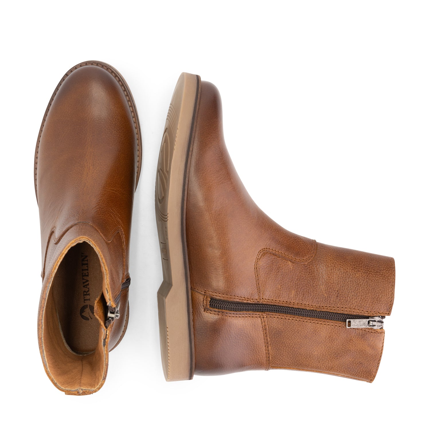 Castres Women - Ankle Booties - Leather - Cognac UPD