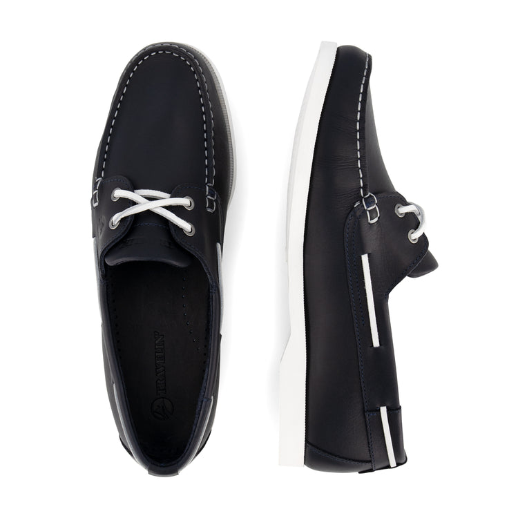 Eidfjord Men - Boat shoes - Leather - Navy UPD
