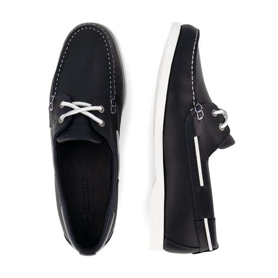 Exmouth Men - Boat shoes - Leather - Blue UPD