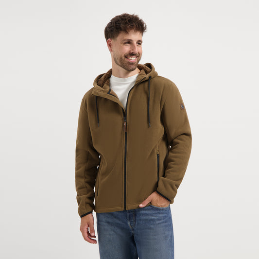 Karlson Men - Hooded Cardigan - Fleece - Brown MV