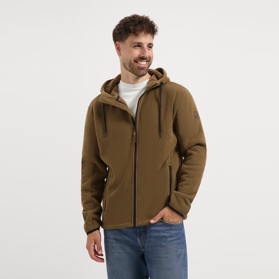 Karlson Men - Hooded Cardigan - Fleece - Brown MV