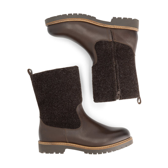 Tanae Women - Boots - Wool/Felt - Dark brown UPD