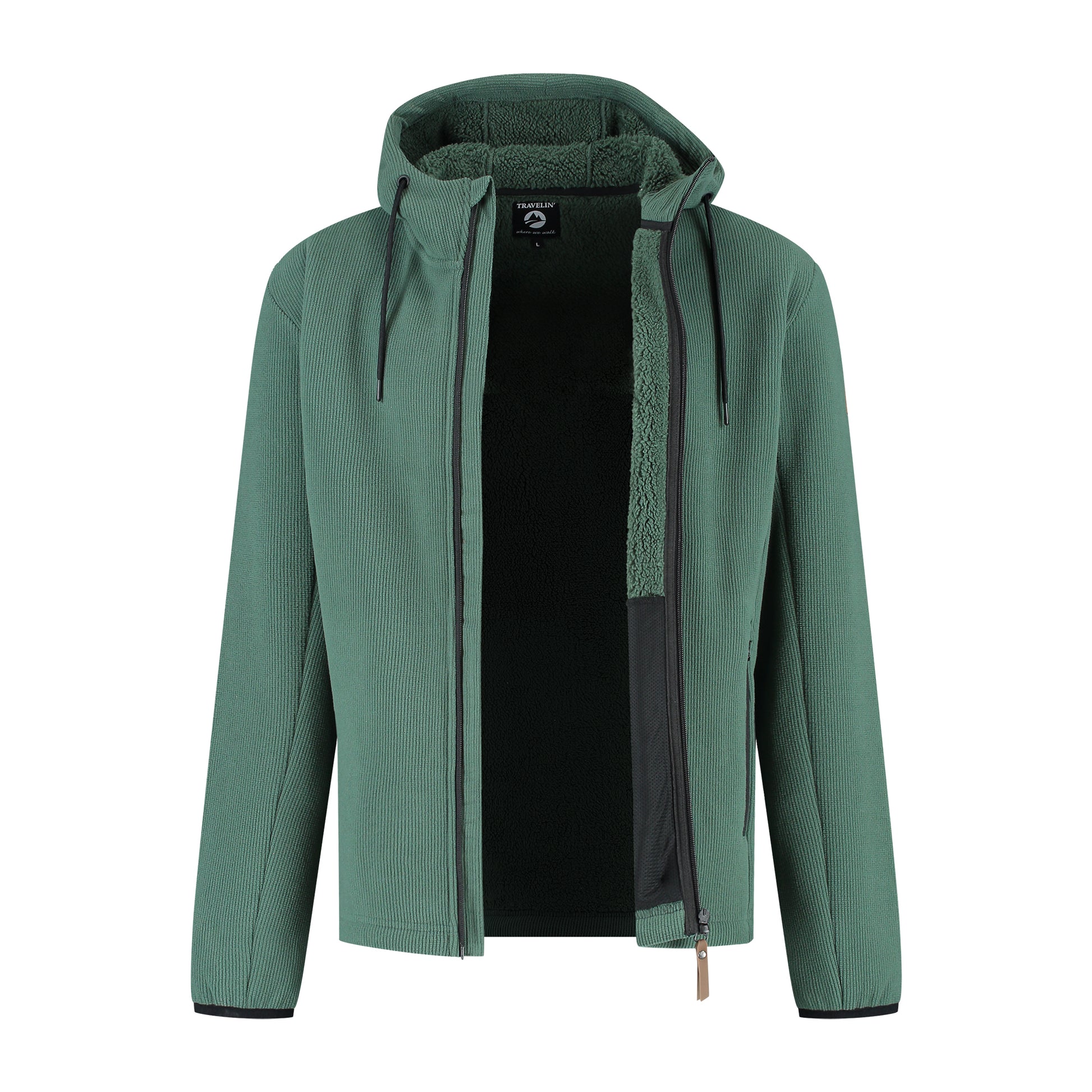 Karlson Men - Hooded Cardigan - Fleece - Dark green CVO