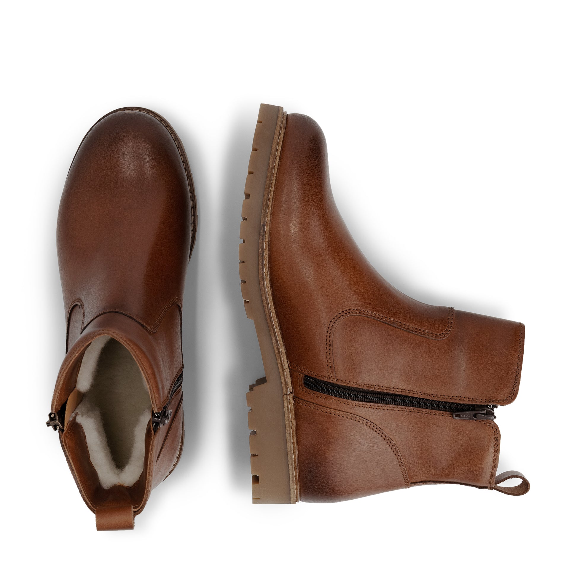 Karup Women - Ankle boots - Wool-lined - Cognac UPD