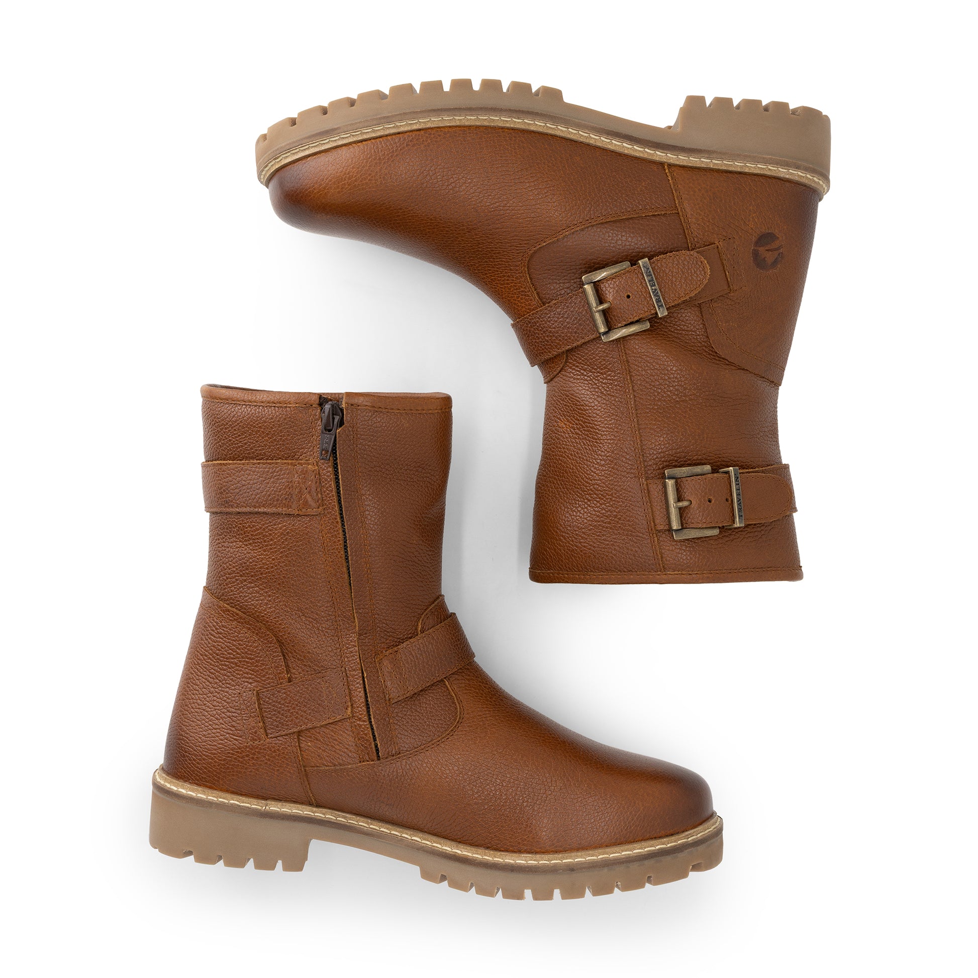 Skelde Men - Biker boots - Wool-lined - Cognac UPD