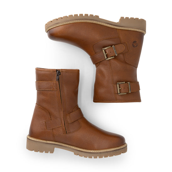 Skelde Men - Biker boots - Wool-lined - Cognac UPD