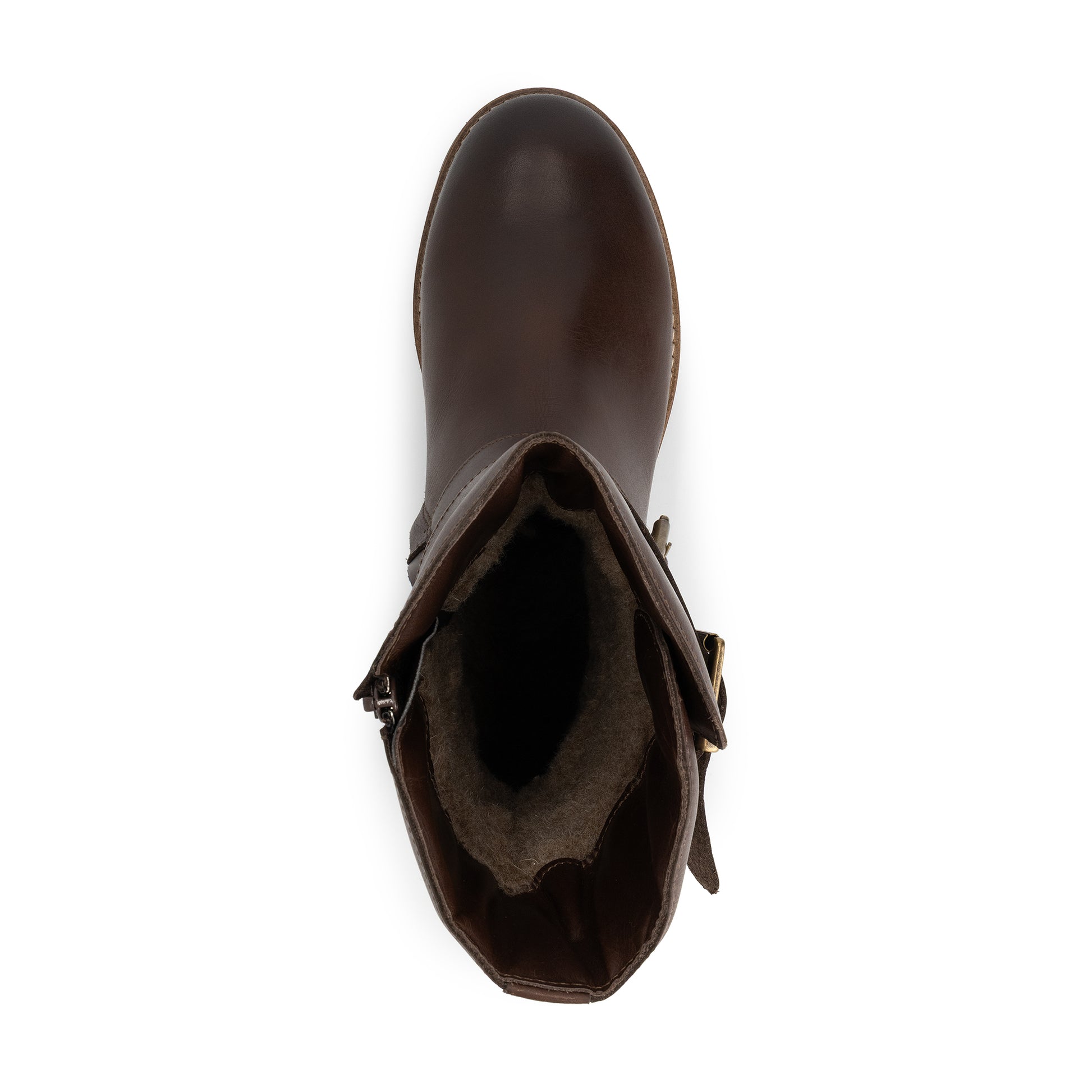 Sogne Women - Biker boots - Wool-lined - Dark brown UPS