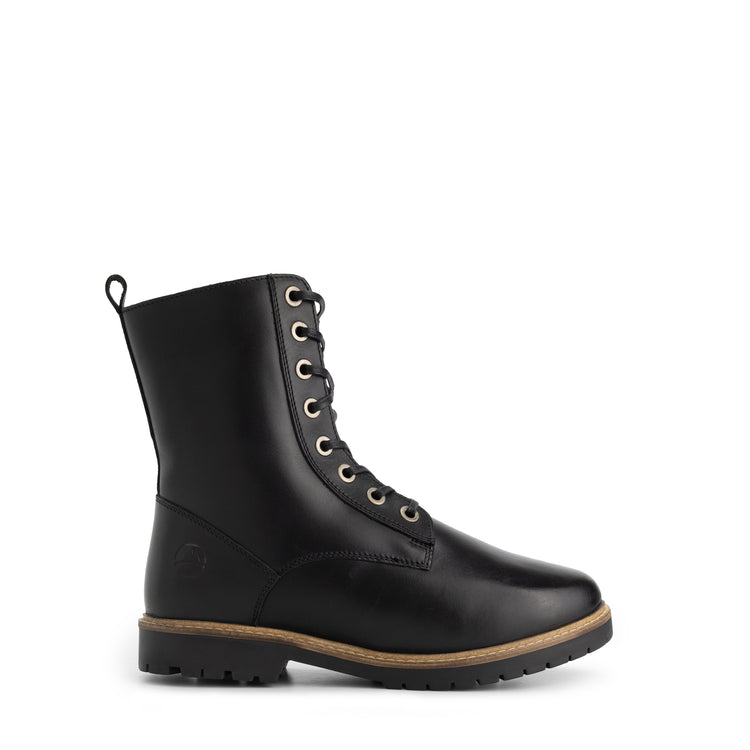 Trysil Women - Lace-up Boots with Zipper - Wool-Lined - Black R