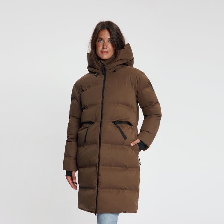 Odda Women - Puffer Winter Jacket - Waterproof - Dark Brown MV