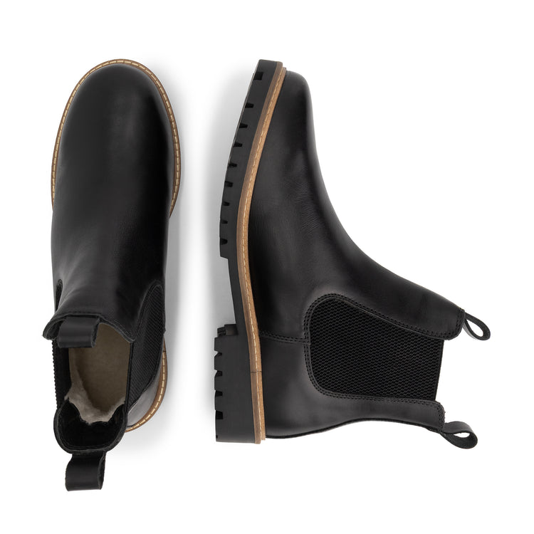 Hemsedal Men - Chelsea Boots - Wool-Lined - Black UPD