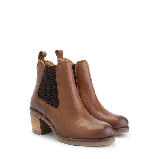 Ivry Women - Leather chelsea boots - Cognac FRD