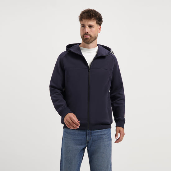 Steffen Men - Hooded Cardigan - Sweat - Navy MV