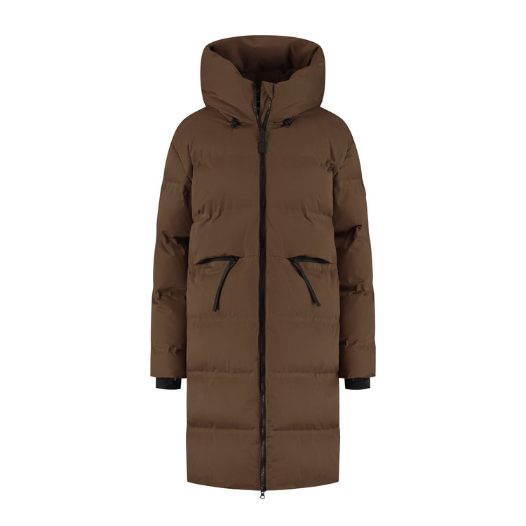 Odda Women - Puffer Winter Jacket - Waterproof - Dark Brown F