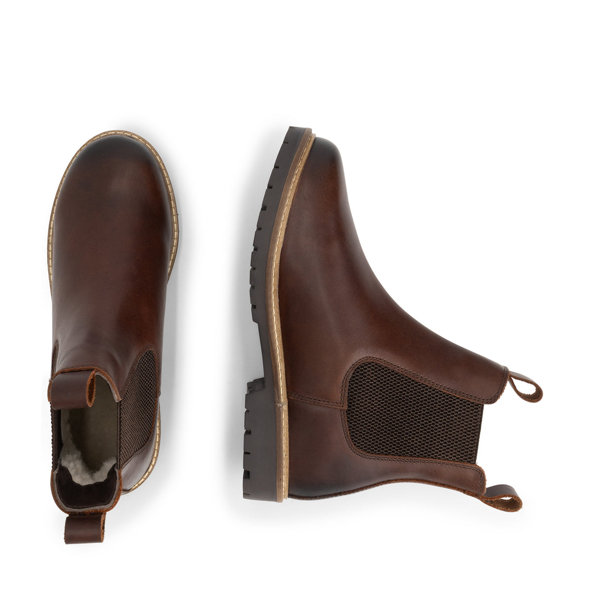Tversted Women - Chelsea boots - Wool-lined - Dark brown UPD