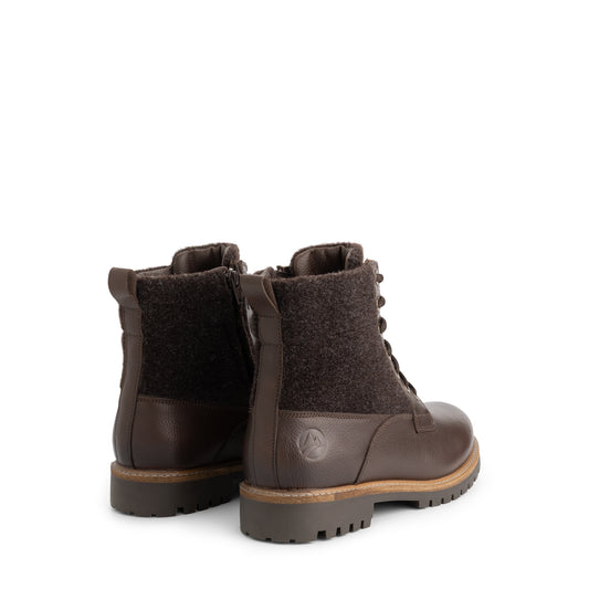 Enningdal Men - Lace-up boots - Wool/Felt - Dark brown BD