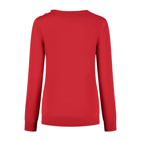 Vadstena Women - Knitted sweater - Red B
