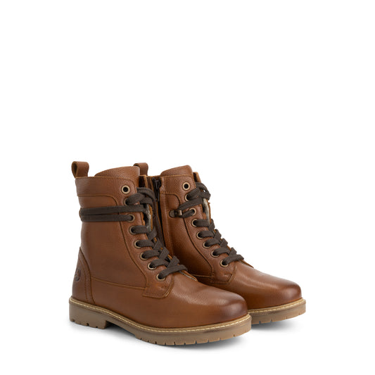 Kongsmark Women - Lace-up boots - Wool-lined - Cognac FRD