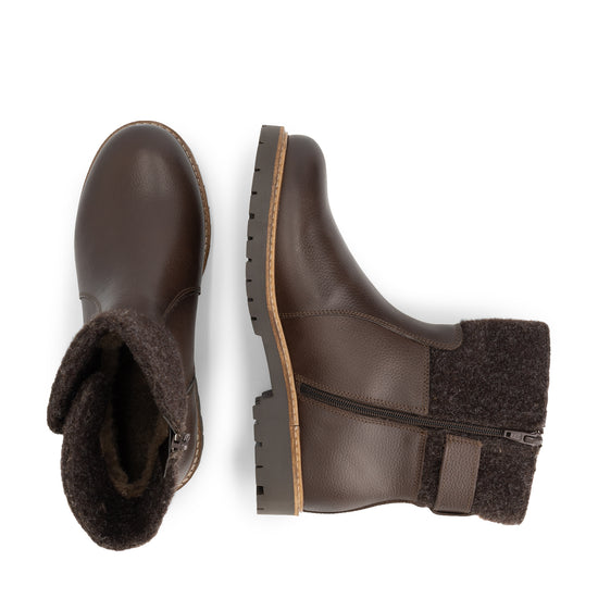 Orkla Women - Ankle boots - Wool/Felt - Dark brown UPD