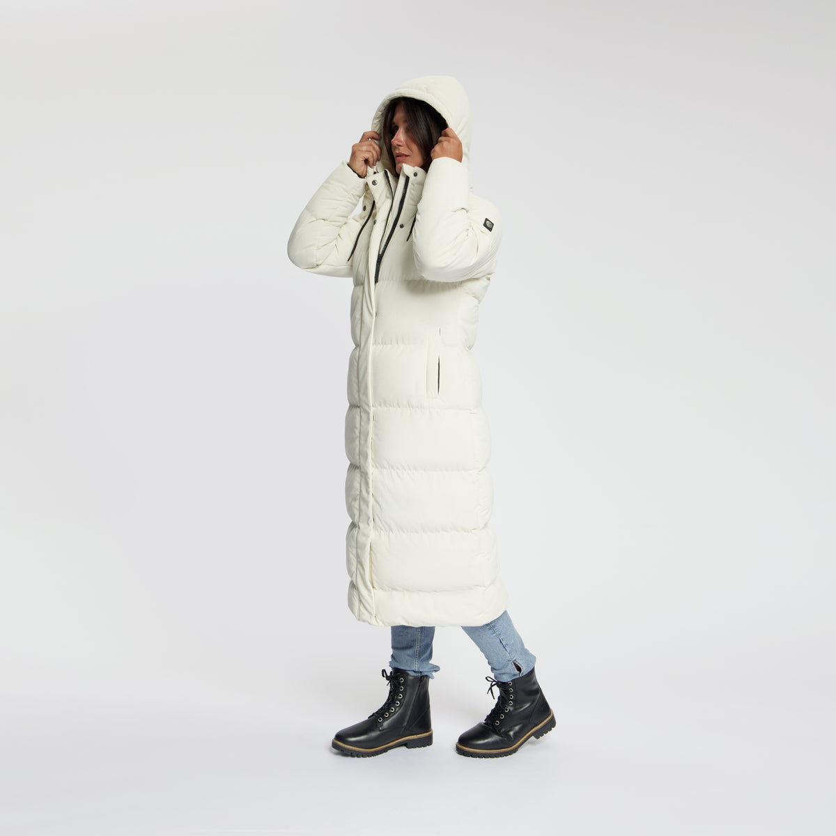 Unni Women - Puffer Winter Jacket - Corduroy - Off-White MV2