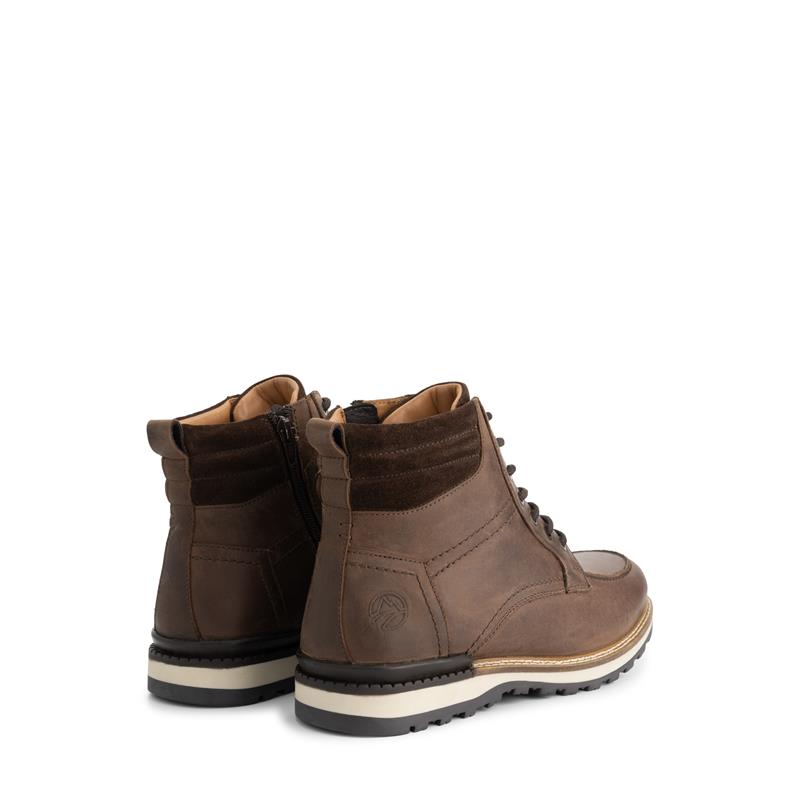 Lindved Men - Lace-up boots - Wool-lined - Dark brown BD