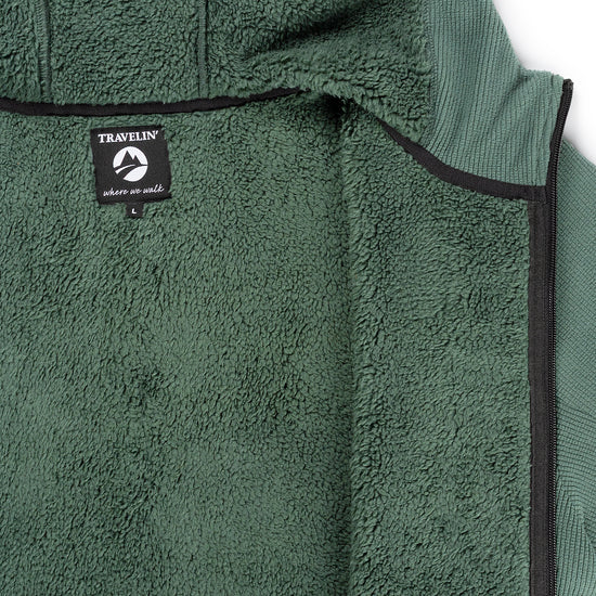 Karlson Men - Hooded Cardigan - Fleece - Dark green DCI
