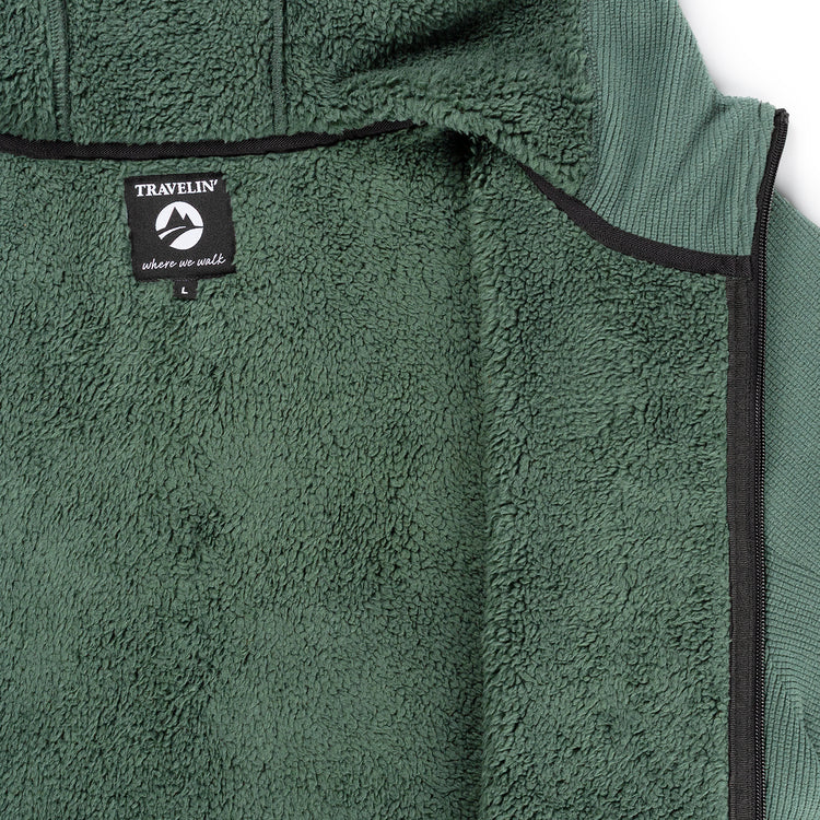Karlson Men - Hooded Cardigan - Fleece - Dark green DCI