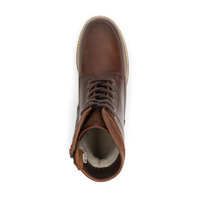 Langstrand Men - Lace-up boots - Wool-lined - Dark brown UPS